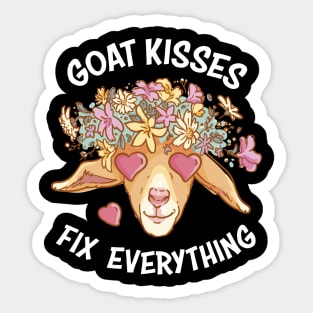 Spread Love and Laughter with Our Goat Kisses Fix Everything Sticker